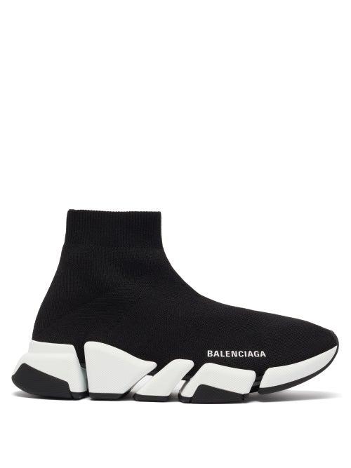 Matchesfashion.com Balenciaga - Speed 2.0 Recycled-fibre Trainers - Womens - Black White