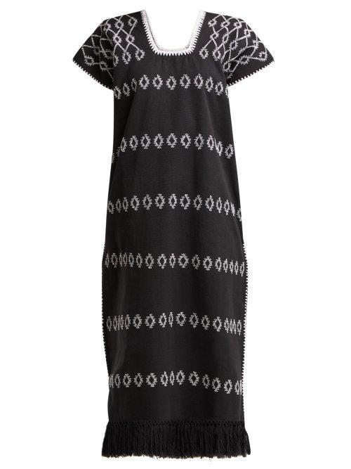 Matchesfashion.com Pippa Holt - No.4 Embroidered Cotton Kaftan - Womens - Black White