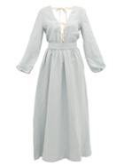 Matchesfashion.com White Story - Greta Linen Maxi Dress - Womens - Light Blue