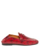 Matchesfashion.com Isabel Marant - Fezzy Python-print Leather Penny Loafers - Womens - Red