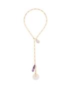 Matchesfashion.com Timeless Pearly - Baroque Pearl, Amethyst & Quartz Chain Necklace - Womens - Gold Multi