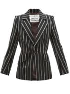 Matchesfashion.com Vivienne Westwood - Lou Lou Single Breasted Striped Jacket - Womens - Black White