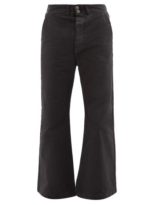 Phipps - Sailor Organic Cotton-canvas Flared-leg Trousers - Mens - Black