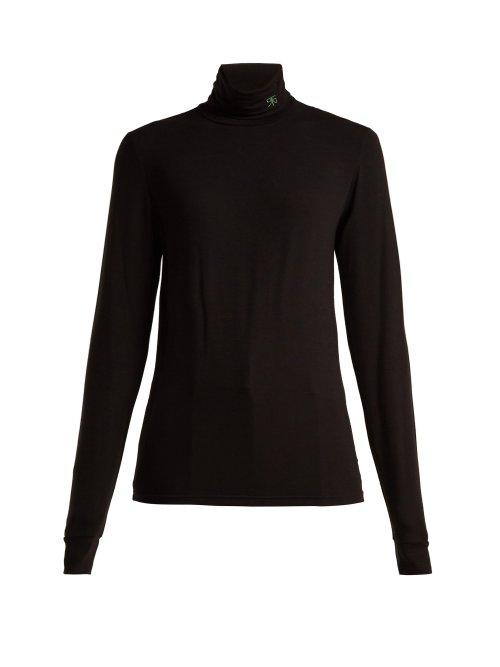 Matchesfashion.com Raf Simons - Atari Jersey Roll Neck Top - Womens - Black