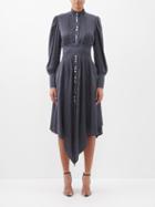 Alexandre Vauthier - Polka-dot Silk Midi Dress - Womens - Blue White