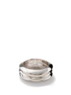 Bottega Veneta - Set Of Three Sterling Silver Knife-edge Rings - Womens - Silver