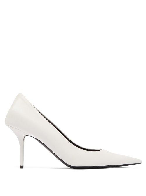 Matchesfashion.com Balenciaga - Square Knife Leather Pumps - Womens - White