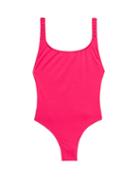 Matchesfashion.com Fisch - Select Shimmer Scoop-back Swimsuit - Womens - Pink