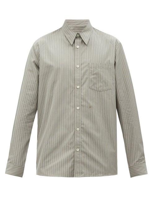 A.p.c. - X Suzanne Koller Striped Cotton-poplin Shirt - Mens - Green Multi