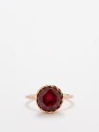 Alison Lou - Basket Ruby & 14kt Gold Ring - Womens - Red Multi