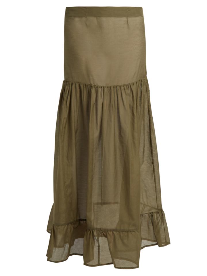 Albus Lumen Lola Gathered Silk Maxi Skirt