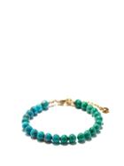 Matchesfashion.com Fry Powers - Turquoise & Malachite 14kt Gold-plated Anklet - Womens - Blue Multi