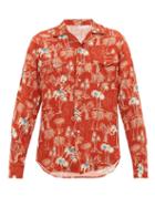 Matchesfashion.com The Gigi - Araki Palm-tree Print Cuban-collar Shirt - Mens - Orange Multi