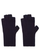 Khaite - Beatrix Ribbed-knit Cashmere Fingerless Gloves - Womens - Dark Navy