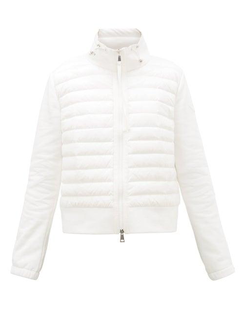 Matchesfashion.com Moncler - Quilted Shell And Jersey Jacket - Womens - White