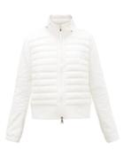 Matchesfashion.com Moncler - Quilted Shell And Jersey Jacket - Womens - White