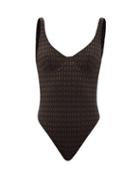 Ladies Beachwear Fendi - Ff Logo-print Underwired Swimsuit - Womens - Black Multi