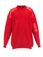 Matchesfashion.com Balenciaga - Panelled Virgin-wool Sweater - Mens - Red