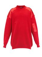 Matchesfashion.com Balenciaga - Panelled Virgin-wool Sweater - Mens - Red