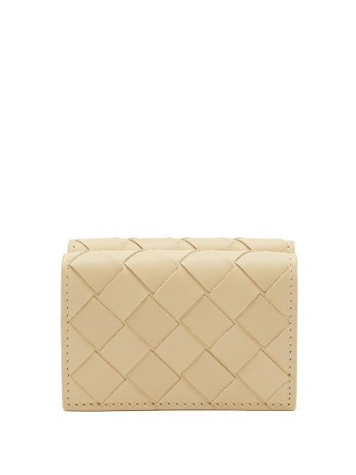 Bottega Veneta - Intrecciato Leather Trifold Wallet - Mens - Beige