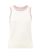 Matchesfashion.com Odyssee - Libertie Stripe-trim Knitted Tank Top - Womens - White Multi