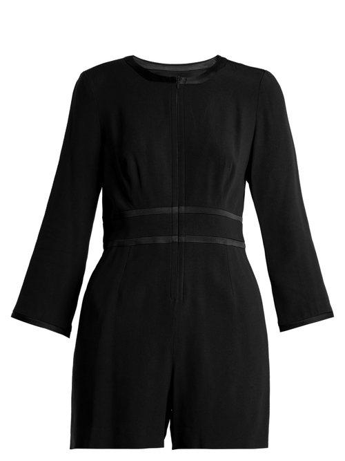 Matchesfashion.com Goat - Fillie Long Sleeved Crepe Cady Playsuit - Womens - Black