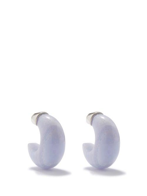 Sophie Buhai - Donut Chalcedony Hoop Earrings - Womens - Blue