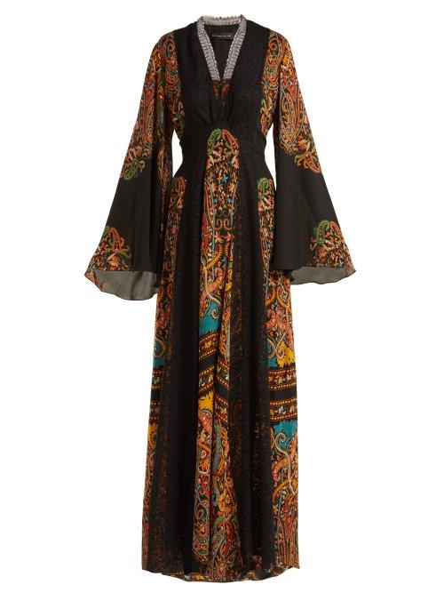 Matchesfashion.com Etro - Zoist Printed Silk Chiffon Maxi Dress - Womens - Black Multi