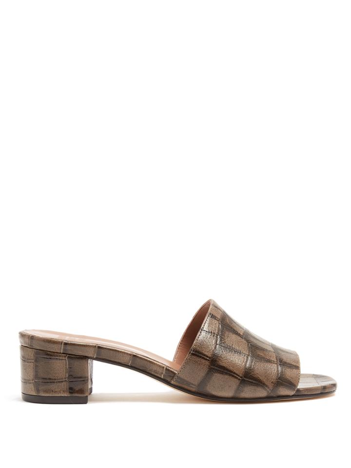 Maryam Nassir Zadeh Sophie Crocodile-effect Leather Mules