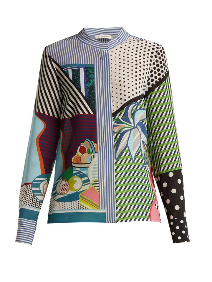 Mary Katrantzou Clara Printed Silk-georgette Blouse
