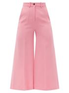 Matchesfashion.com Valentino - Crepe Couture Wool-blend Crepe Gaucho Trousers - Womens - Pink