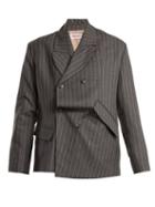 Matchesfashion.com Charles Jeffrey Loverboy - Distressed Double Breasted Pinstripe Wool Blazer - Womens - Grey