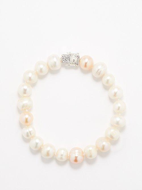 Bleue Burnham - Nature Knows Best Pearl & Sterling-silver Bracelet - Mens - Silver