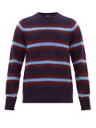 Matchesfashion.com Howlin' - Isle Of Magic Striped Wool Sweater - Mens - Navy Multi