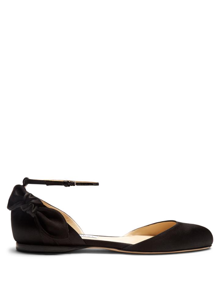 Jimmy Choo Kirsty Bow-back Satin Ballet Flats