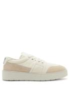 Matchesfashion.com Ami - Logo-embroidered Canvas Trainers - Mens - Beige White