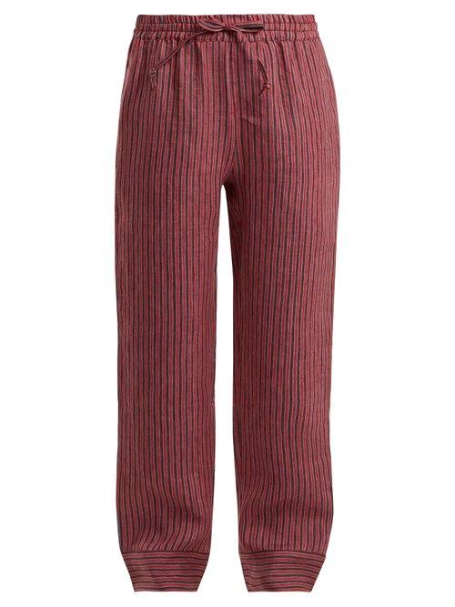 Matchesfashion.com Acne Studios - Maseline Sketch Striped Linen Blend Trousers - Womens - Red Stripe