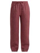 Matchesfashion.com Acne Studios - Maseline Sketch Striped Linen Blend Trousers - Womens - Red Stripe