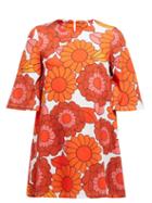 Matchesfashion.com Dodo Bar Or - Zosha Floral Print Crepe Mini Dress - Womens - Orange White