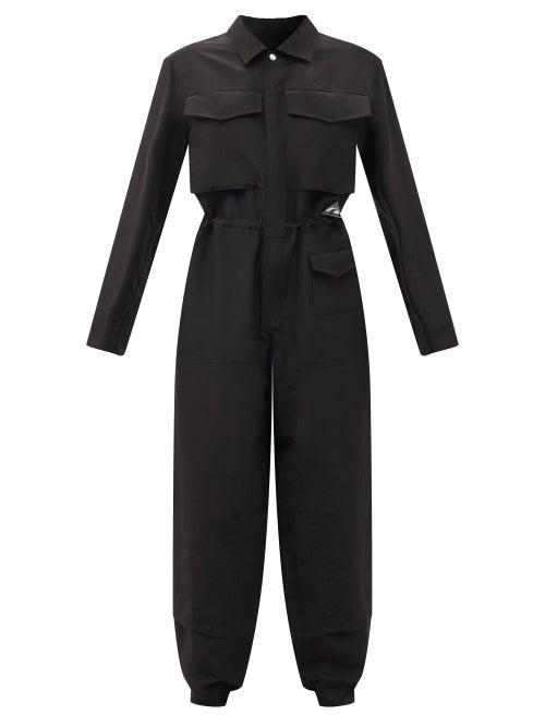 Matchesfashion.com Jil Sander - Logo-patch Cotton-blend Jumpsuit - Womens - Black