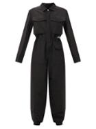 Matchesfashion.com Jil Sander - Logo-patch Cotton-blend Jumpsuit - Womens - Black