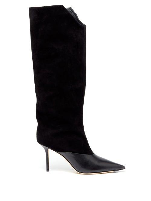 Matchesfashion.com Jimmy Choo - Brelan 85 Suede Knee High Boots - Womens - Black