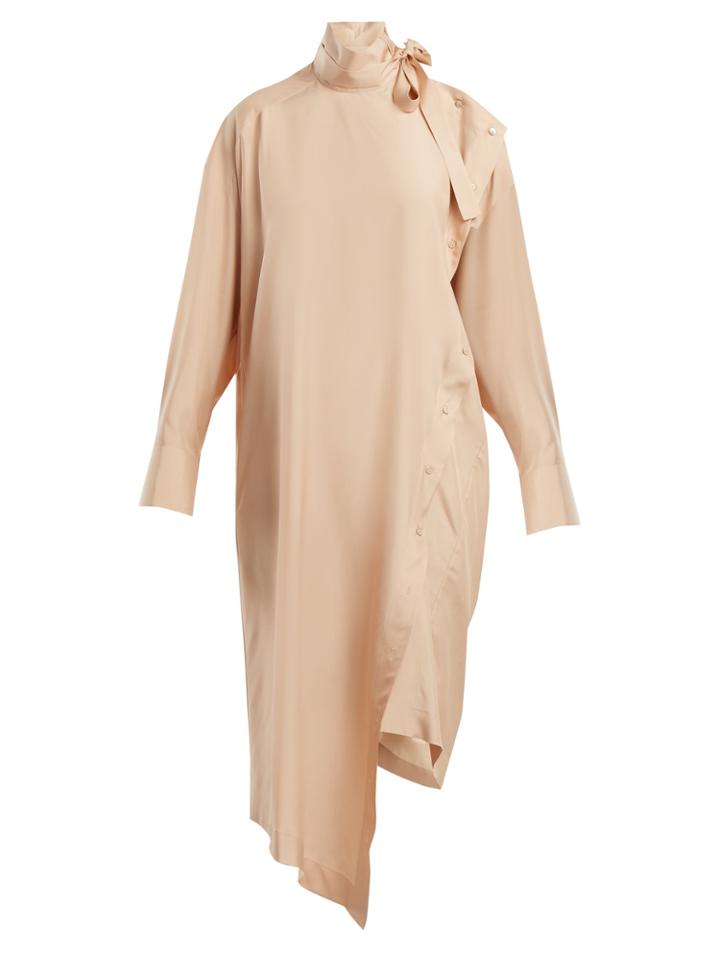 Valentino Tie-neck Silk Dress