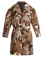 Matchesfashion.com Edward Crutchley - Oversized Wool Jacquard Coat - Womens - Brown Multi