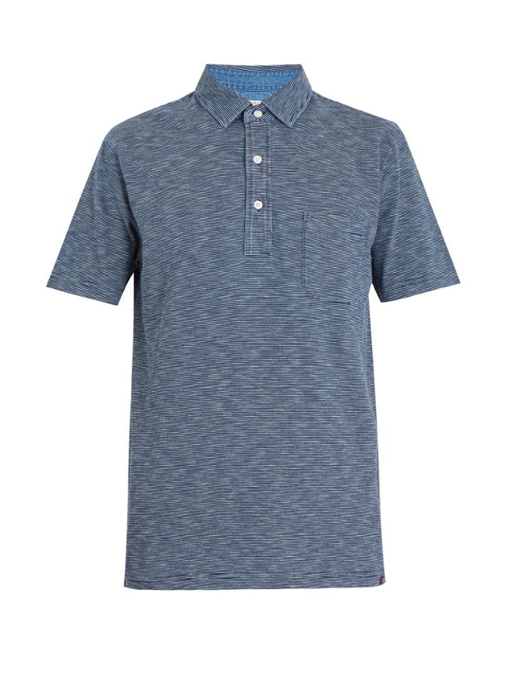 Faherty Striped Cotton-jersey Polo Shirt