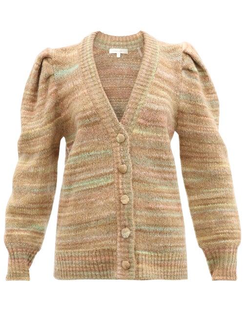 Loveshackfancy - Wilford Boyfriend Striped-jacquard Cardigan - Womens - Yellow
