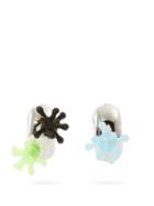 Matchesfashion.com Jiwinaia - Atom Xl Silicone & Rhodium-plated Earrings - Womens - Silver Multi
