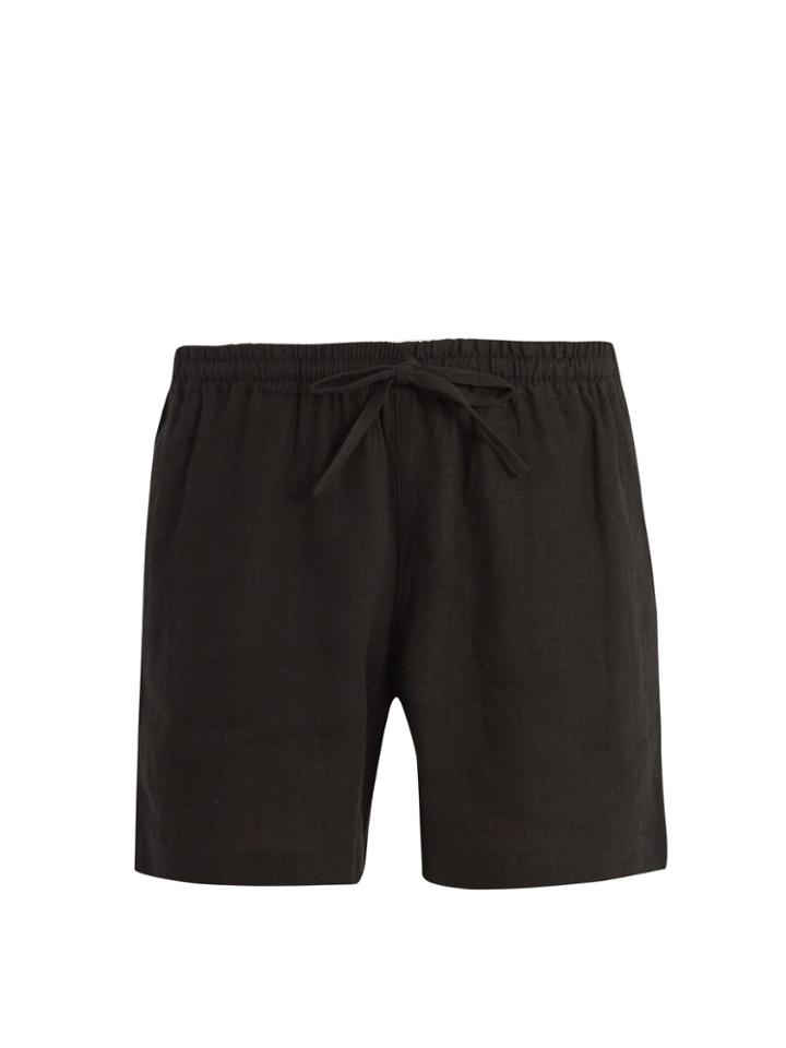 Commas Drawstring-waist Linen Shorts