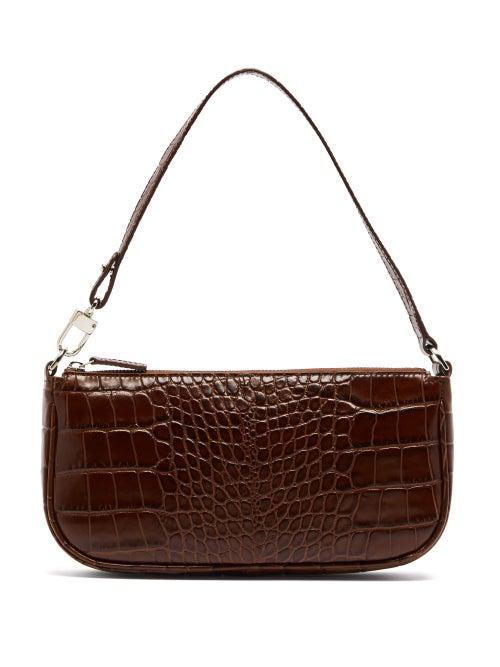 Matchesfashion.com By Far - Rachel Crocodile-effect Leather Shoulder Bag - Womens - Brown