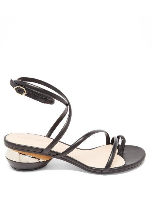 Matchesfashion.com Nicholas Kirkwood - Beya Maxi 45 Geometric-heel Leather Sandals - Womens - Black